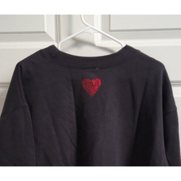 NWOT XL Vtg Disney Store Black Pullover Sweatshirt - Rhinestone Mickey & Minnie - Picture 5 of 5